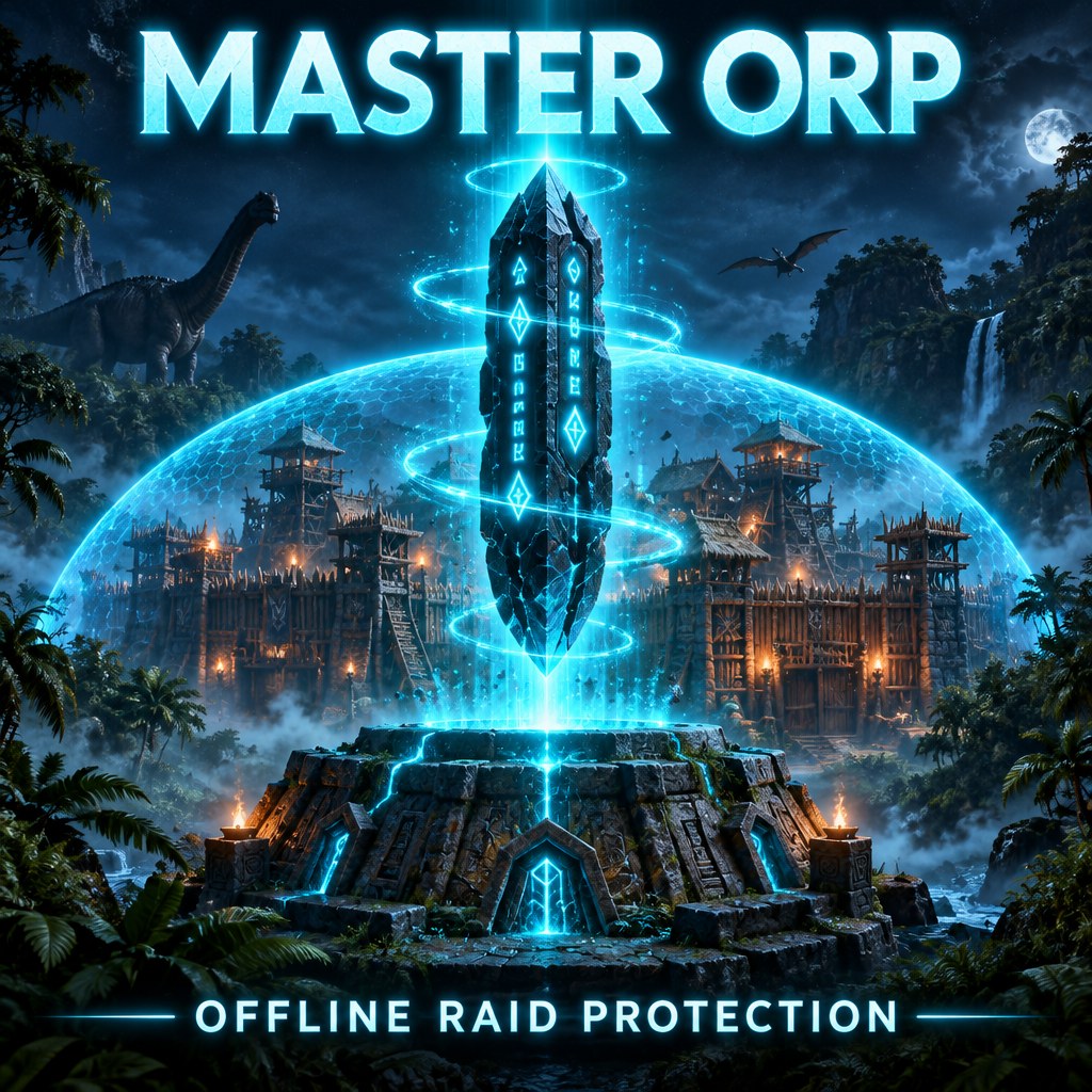 Titelbild MASTER ORP – Offline Raid Protection mit leuchtendem Obelisk